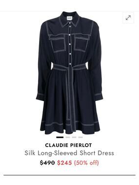 CLAUDIE PIERLOT
Silk Long-Sleeved Short Dress